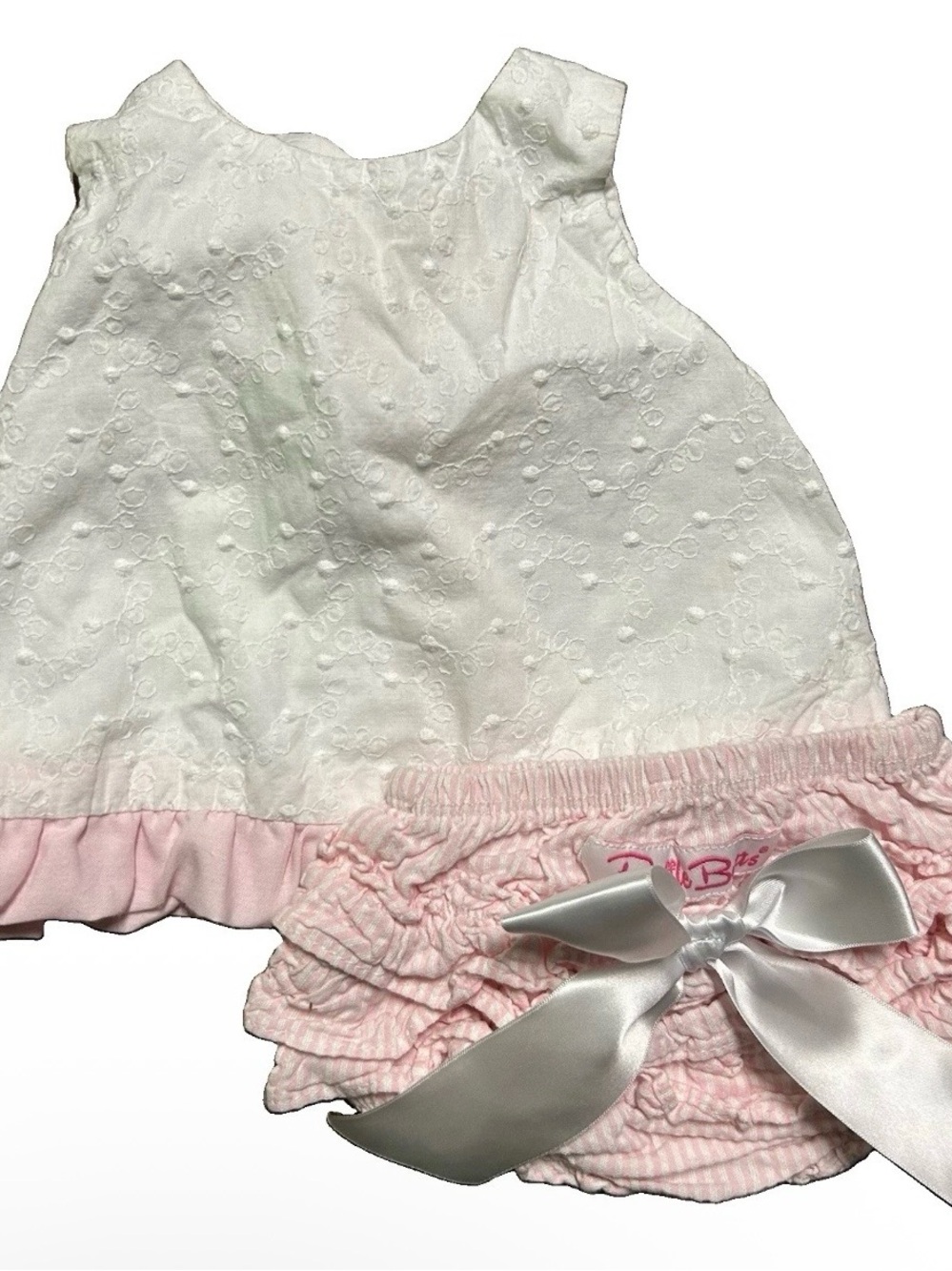 Baby Girl Ruffle Butts Pink White Summer Outfit Size 0-3 Months - Picture 1 of 5